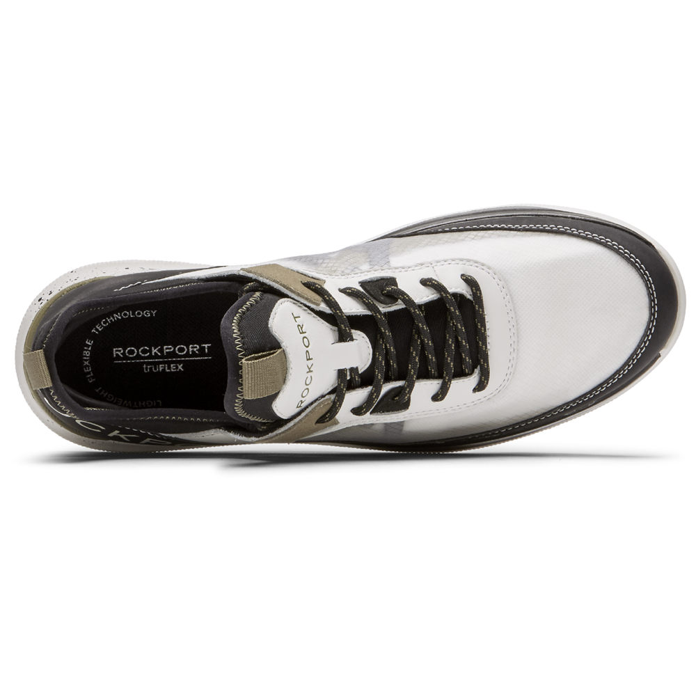 Rockport Mens Sneakers White/Black - truFLEX Hybrid Mudguard Tie - UK 875-QRMOZX